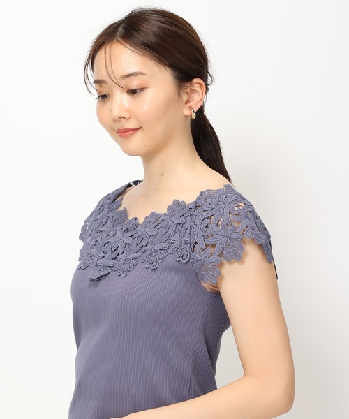 MISCH MASCH(ミッシュマッシュ)の「■2024春夏新作■ショルダーレースリブカット/MM428201(Tシャツ/カットソー・レディース・ピンク/ブルー/ホワイト/ブラック・フリ-)」の15枚目の写真