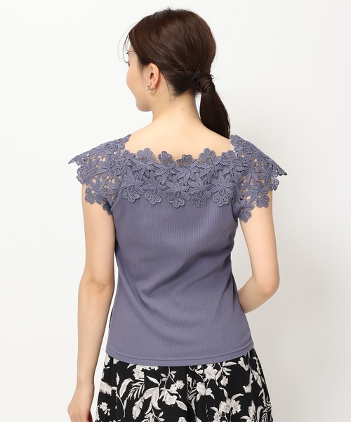 MISCH MASCH(ミッシュマッシュ)の「■2024春夏新作■ショルダーレースリブカット/MM428201(Tシャツ/カットソー・レディース・ピンク/ブルー/ホワイト/ブラック・フリ-)」の17枚目の写真