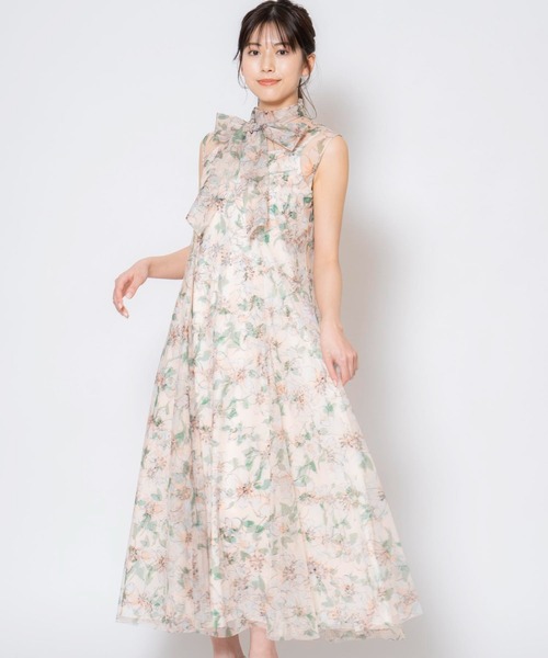 NOELA（ノエラ）の「花柄キャミワンピ×チュールセット（ワンピース・レディース・オフホワイト/グリーン/コーラルピンク・S/M）」の3枚目の写真