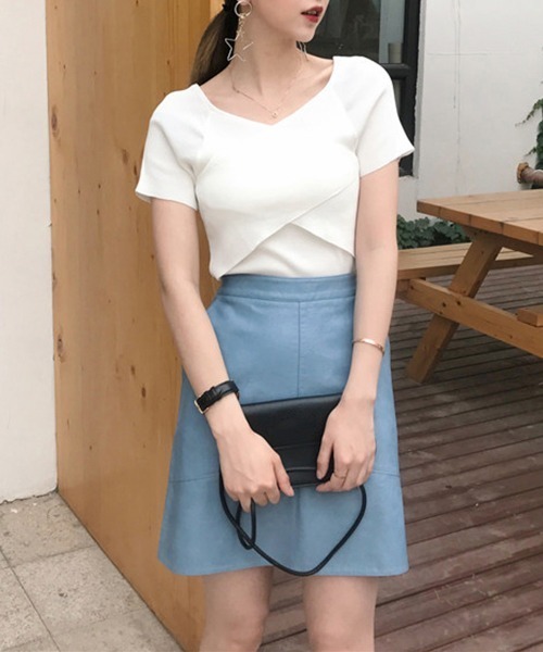 Miniministore(ミニミニストア)の「セクシー トップス 着やせ 夏ニット(Tシャツ/カットソー・レディース・オレンジ/ホワイト/ブラック・FREE)」の5枚目の写真