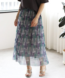 REAL CUBE | チュールプリーツぼかしプリント2wayスカート(スカート)