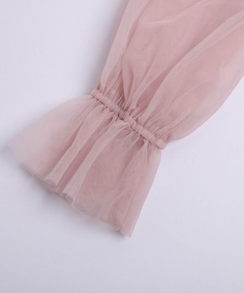 AMELY(エミリー)の「チュールパールボリューム袖ブラウス(シャツ/ブラウス・レディース・ピンク/ブラック/ホワイト・フリー)」の15枚目の写真
