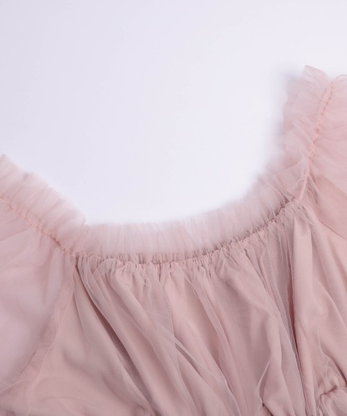 AMELY(エミリー)の「チュールパールボリューム袖ブラウス(シャツ/ブラウス・レディース・ピンク/ブラック/ホワイト・フリー)」の12枚目の写真