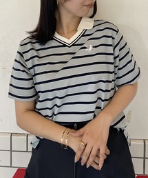 179/WG | ラインデザイン ラガーＴシャツ／マルチボーダー(Tシャツ/カットソー)