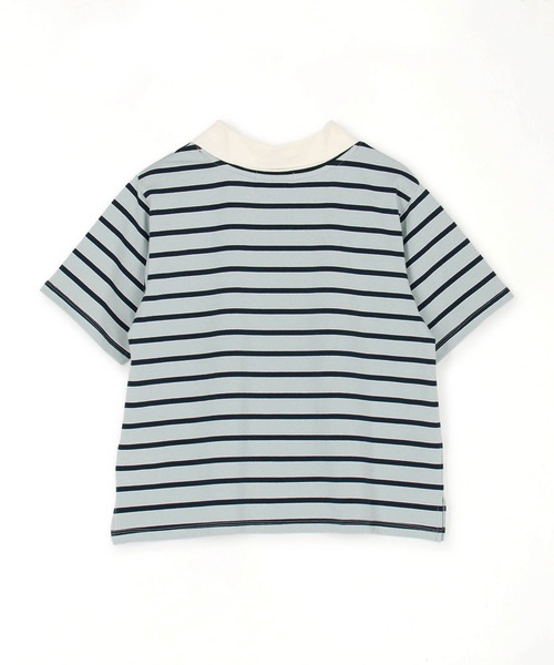 179/WG（イチナナキュウダブルジー）の「ラインデザイン ラガーＴシャツ／マルチボーダー（Tシャツ/カットソー・レディース・サックスブルー/ブラック/オフホワイト・FREE）」の5枚目の写真