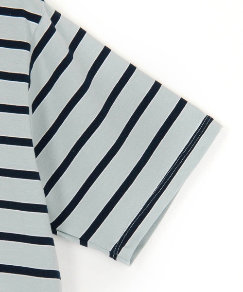 179/WG（イチナナキュウダブルジー）の「ラインデザイン ラガーＴシャツ／マルチボーダー（Tシャツ/カットソー・レディース・サックスブルー/ブラック/オフホワイト・FREE）」の7枚目の写真