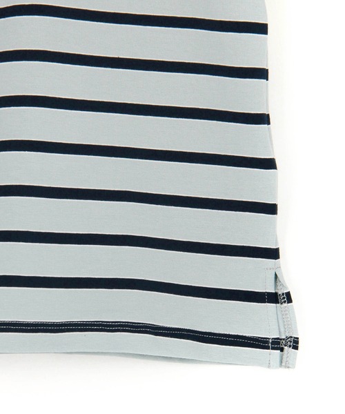 179/WG（イチナナキュウダブルジー）の「ラインデザイン ラガーＴシャツ／マルチボーダー（Tシャツ/カットソー・レディース・サックスブルー/ブラック/オフホワイト・FREE）」の8枚目の写真