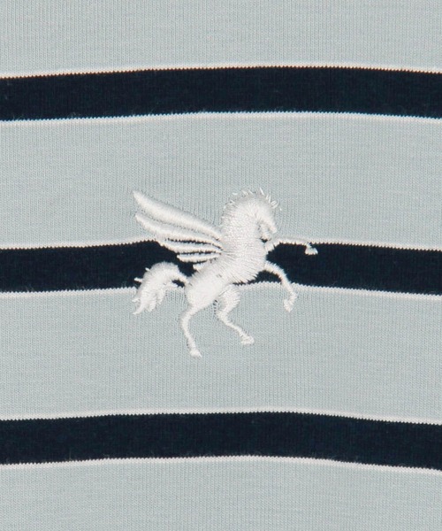 179/WG（イチナナキュウダブルジー）の「ラインデザイン ラガーＴシャツ／マルチボーダー（Tシャツ/カットソー・レディース・サックスブルー/ブラック/オフホワイト・FREE）」の11枚目の写真