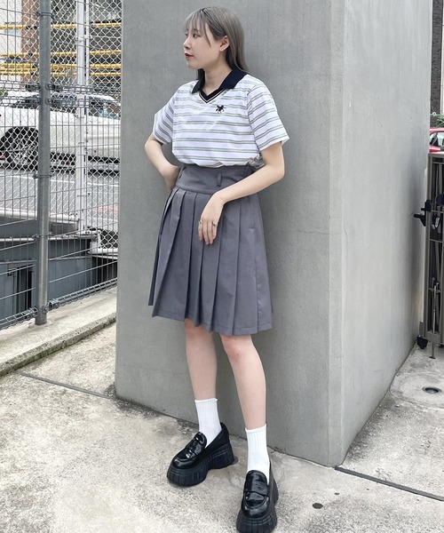 179/WG（イチナナキュウダブルジー）の「ラインデザイン ラガーＴシャツ／マルチボーダー（Tシャツ/カットソー・レディース・サックスブルー/ブラック/オフホワイト・FREE）」の13枚目の写真