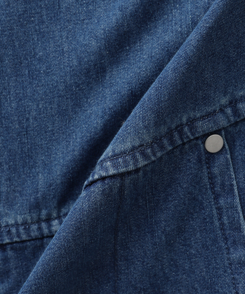 B.C STOCK(ベーセーストック)の「P of E PLANTER DENIM シャツ(シャツ/ブラウス・メンズ・ブルー/ブルー系その他・LARGE/MEDIUM)」の5枚目の写真