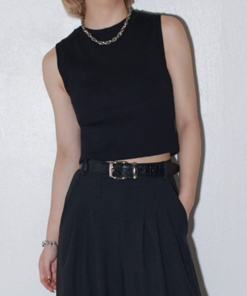 Lui's（ルイス）の「【mi-企画】ニットタンクトップ（Tシャツ/カットソー・レディース・ブラック/ホワイト/グレー・M/S）」の2枚目の写真