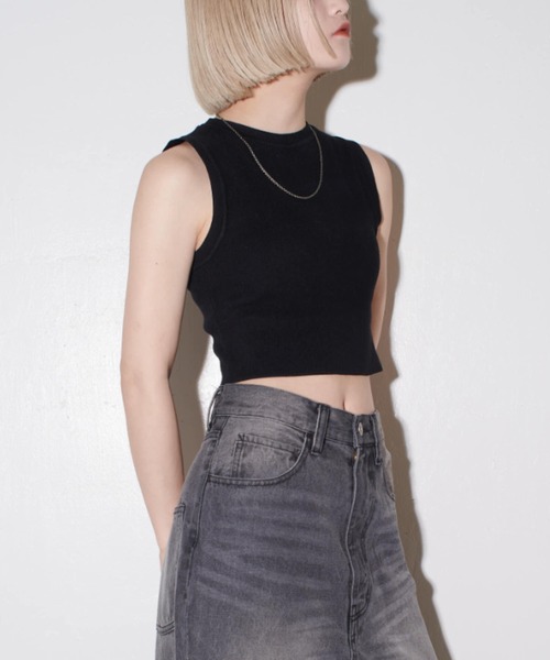 Lui's（ルイス）の「【mi-企画】ニットタンクトップ（Tシャツ/カットソー・レディース・ブラック/ホワイト/グレー・M/S）」の22枚目の写真
