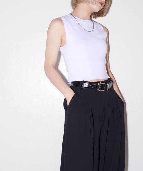 Lui's（ルイス）の「【mi-企画】ニットタンクトップ（Tシャツ/カットソー・レディース・ブラック/ホワイト/グレー・M/S）」の5枚目の写真