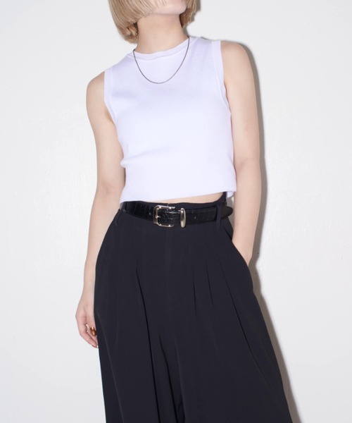 Lui's（ルイス）の「【mi-企画】ニットタンクトップ（Tシャツ/カットソー・レディース・ブラック/ホワイト/グレー・M/S）」の4枚目の写真