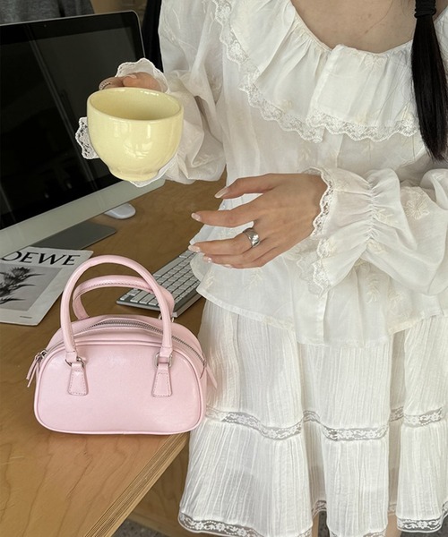ろん　ボストンショルダーバッグ（L）　ハンドメイド フェイクレザーミニボストンバッグ/ショルダーバッグ