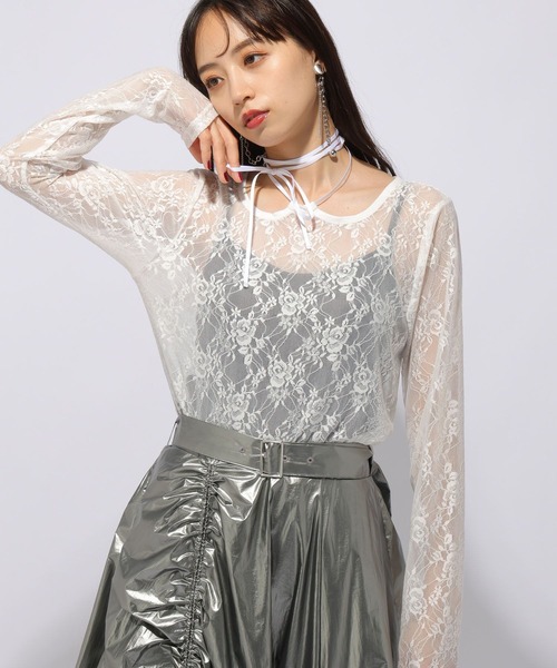 HARE♡レース シアー Tシャツ 楽天市場】レースシアーT HARE ハレ トップス カットソー・T