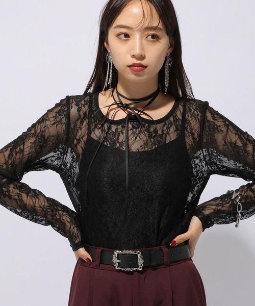 HARE（ハレ）の「レースシアーT(HARE)（Tシャツ/カットソー