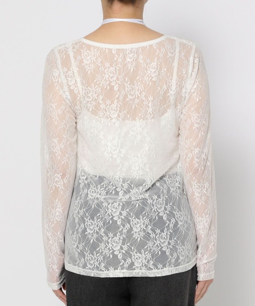 HARE（ハレ）の「レースシアーT(HARE)（Tシャツ/カットソー・レディース・ホワイト/ブラック・FREE）」の5枚目の写真