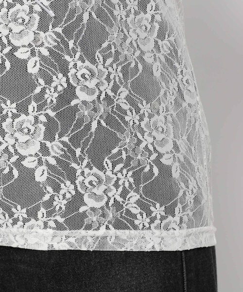 HARE（ハレ）の「レースシアーT(HARE)（Tシャツ/カットソー・レディース・ホワイト/ブラック・FREE）」の9枚目の写真