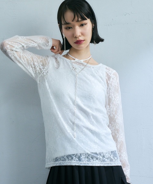 HARE（ハレ）の「レースシアーT(HARE)（Tシャツ/カットソー・レディース・ホワイト/ブラック・FREE）」の21枚目の写真