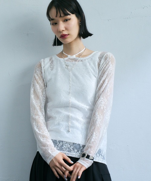 HARE（ハレ）の「レースシアーT(HARE)（Tシャツ/カットソー・レディース・ホワイト/ブラック・FREE）」の22枚目の写真