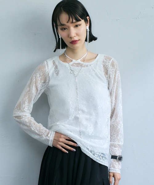 HARE（ハレ）の「レースシアーT(HARE)（Tシャツ/カットソー・レディース・ホワイト/ブラック・FREE）」の20枚目の写真