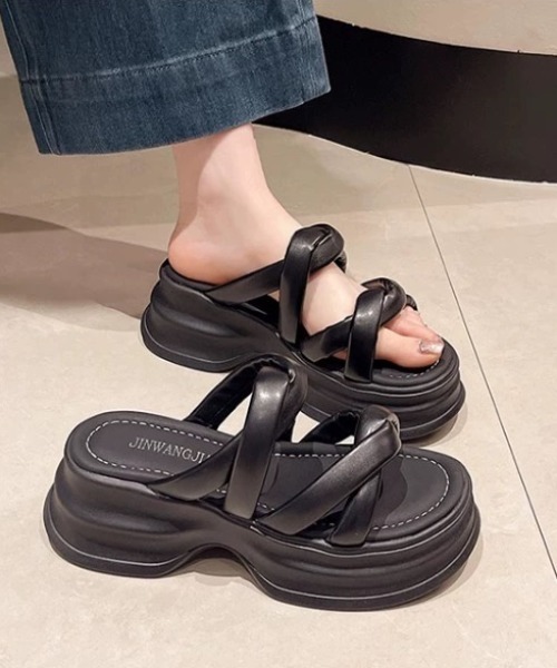 Sibra(シブラ)の「厚底サンダル ミュールサンダル 美脚 夏(サンダル・レディース・シルバー/ブラック/アイボリー・S/M/SS)」の21枚目の写真