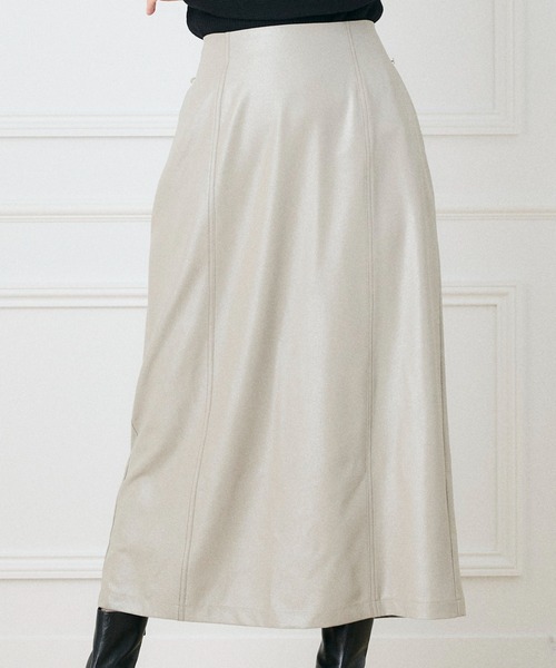 INED CLARO（イネドクラロ）の「ヴィンテージラメナロースカート（スカート・レディース・サンドグレー/ブラウン・フリー）」の2枚目の写真