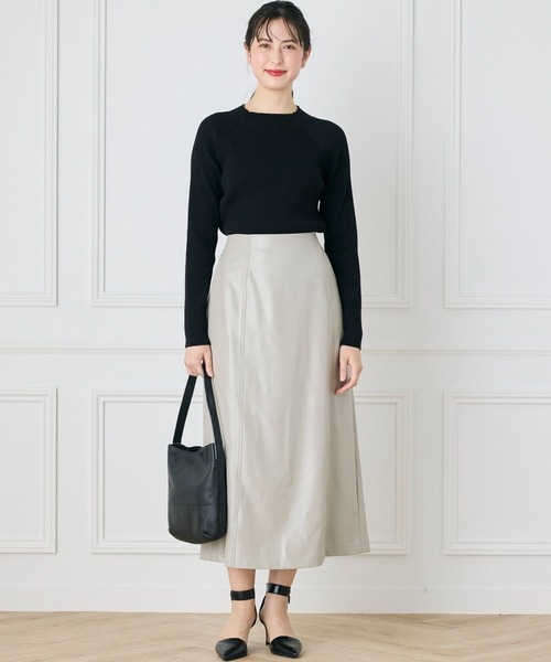 INED CLARO（イネドクラロ）の「ヴィンテージラメナロースカート（スカート・レディース・サンドグレー/ブラウン・フリー）」の3枚目の写真