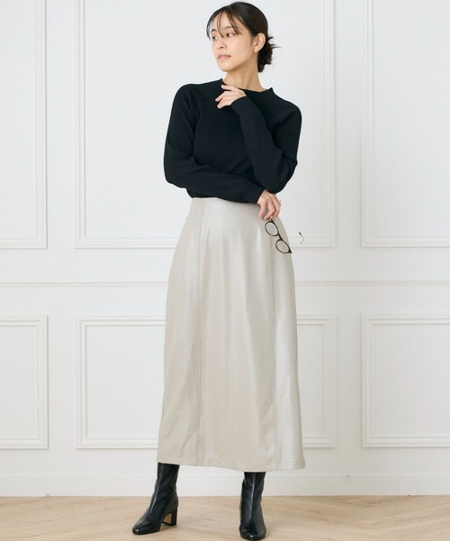 INED CLARO（イネドクラロ）の「ヴィンテージラメナロースカート（スカート・レディース・サンドグレー/ブラウン・フリー）」の6枚目の写真