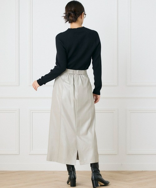 INED CLARO（イネドクラロ）の「ヴィンテージラメナロースカート（スカート・レディース・サンドグレー/ブラウン・フリー）」の8枚目の写真