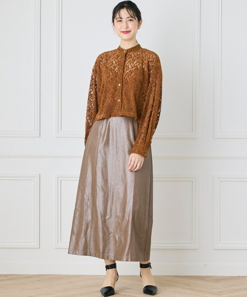 INED CLARO（イネドクラロ）の「ヴィンテージラメナロースカート（スカート・レディース・サンドグレー/ブラウン・フリー）」の12枚目の写真