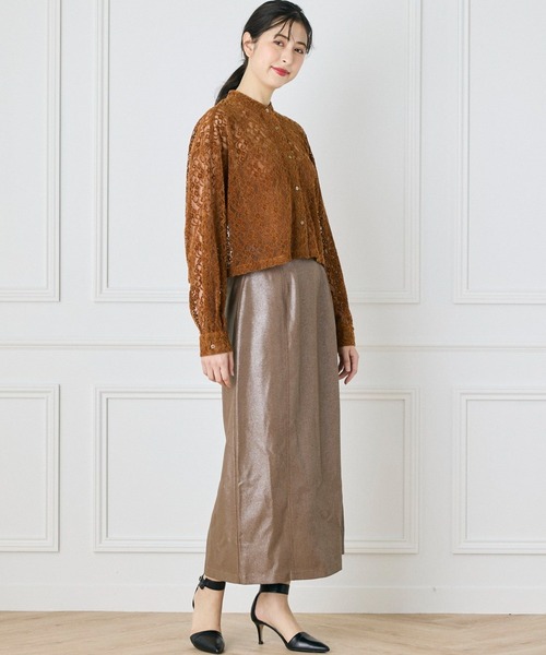 INED CLARO（イネドクラロ）の「ヴィンテージラメナロースカート（スカート・レディース・サンドグレー/ブラウン・フリー）」の13枚目の写真