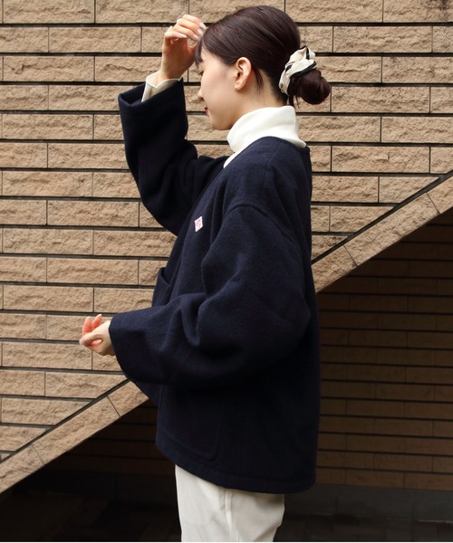 DANTON（ダントン）の「DANTON/ダントン　ウールVネックジャケット　WOOL V NECK JACKET　DT-A0542 SWP（その他アウター・レディース・ネイビー/グレー・38）」の4枚目の写真