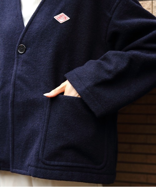 DANTON（ダントン）の「DANTON/ダントン　ウールVネックジャケット　WOOL V NECK JACKET　DT-A0542 SWP（その他アウター・レディース・ネイビー/グレー・38）」の13枚目の写真