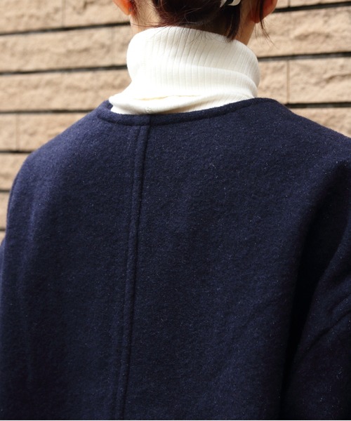 DANTON（ダントン）の「DANTON/ダントン　ウールVネックジャケット　WOOL V NECK JACKET　DT-A0542 SWP（その他アウター・レディース・ネイビー/グレー・38）」の12枚目の写真