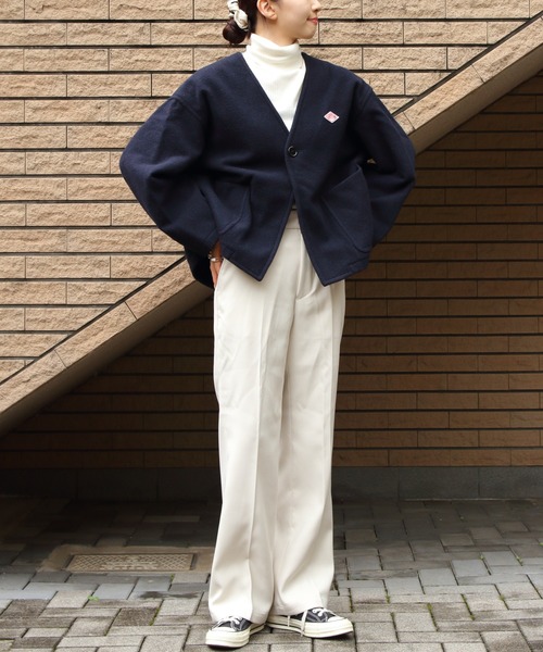 DANTON（ダントン）の「DANTON/ダントン　ウールVネックジャケット　WOOL V NECK JACKET　DT-A0542 SWP（その他アウター・レディース・ネイビー/グレー・38）」の7枚目の写真