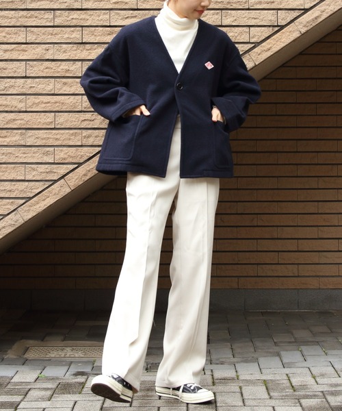 DANTON（ダントン）の「DANTON/ダントン　ウールVネックジャケット　WOOL V NECK JACKET　DT-A0542 SWP（その他アウター・レディース・ネイビー/グレー・38）」の8枚目の写真