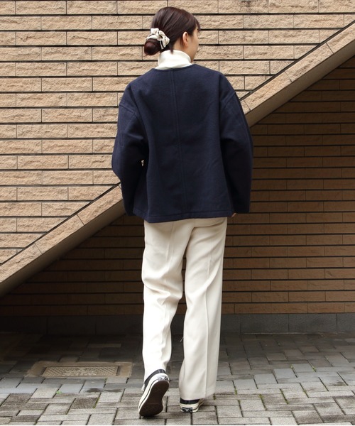 DANTON（ダントン）の「DANTON/ダントン　ウールVネックジャケット　WOOL V NECK JACKET　DT-A0542 SWP（その他アウター・レディース・ネイビー/グレー・38）」の10枚目の写真