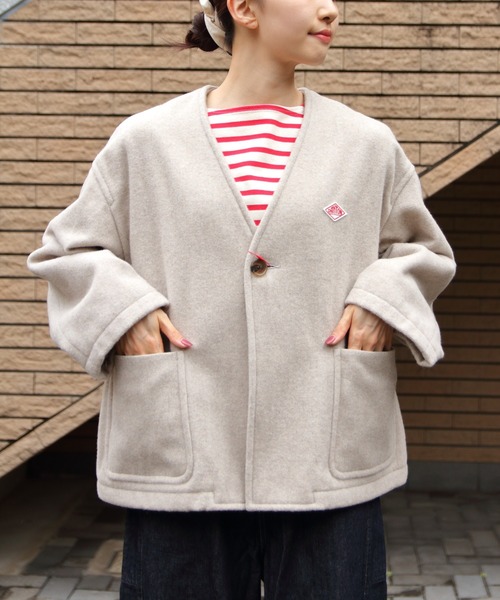 DANTON（ダントン）の「DANTON/ダントン　ウールVネックジャケット　WOOL V NECK JACKET　DT-A0542 SWP（その他アウター・レディース・ネイビー/グレー・38）」の14枚目の写真