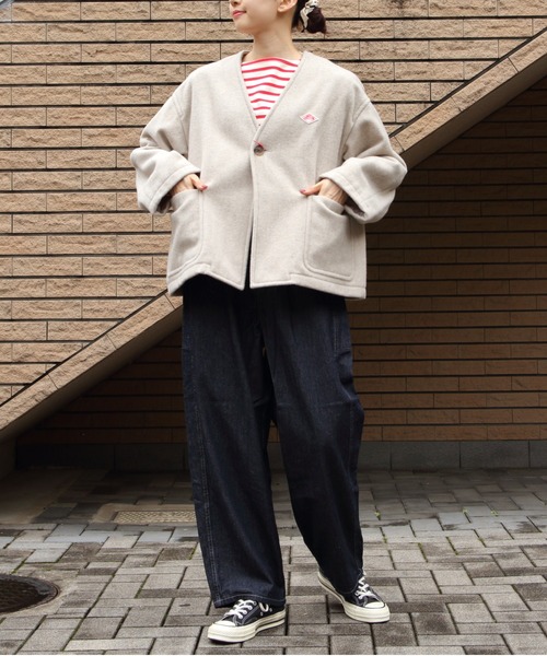 DANTON（ダントン）の「DANTON/ダントン　ウールVネックジャケット　WOOL V NECK JACKET　DT-A0542 SWP（その他アウター・レディース・ネイビー/グレー・38）」の16枚目の写真