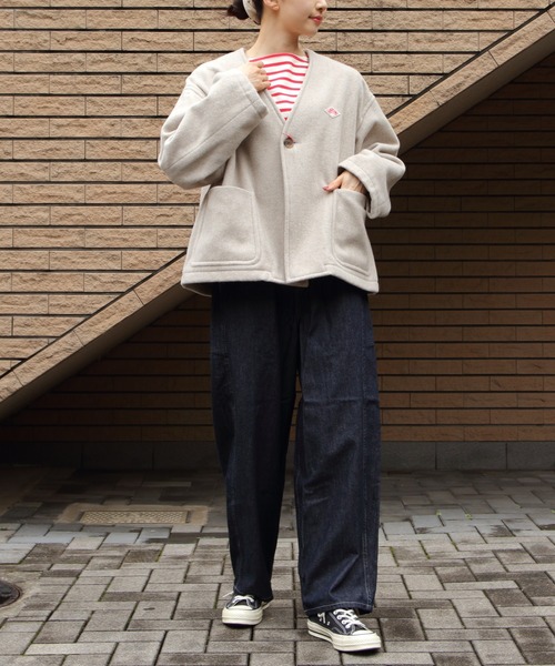 DANTON（ダントン）の「DANTON/ダントン　ウールVネックジャケット　WOOL V NECK JACKET　DT-A0542 SWP（その他アウター・レディース・ネイビー/グレー・38）」の17枚目の写真