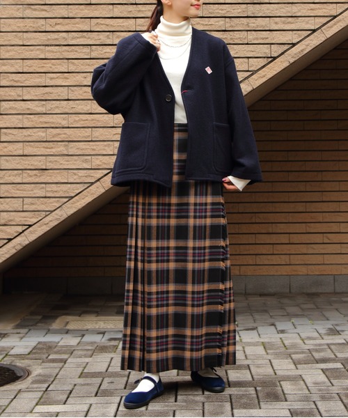 DANTON（ダントン）の「DANTON/ダントン　ウールVネックジャケット　WOOL V NECK JACKET　DT-A0542 SWP（その他アウター・レディース・ネイビー/グレー・38）」の22枚目の写真