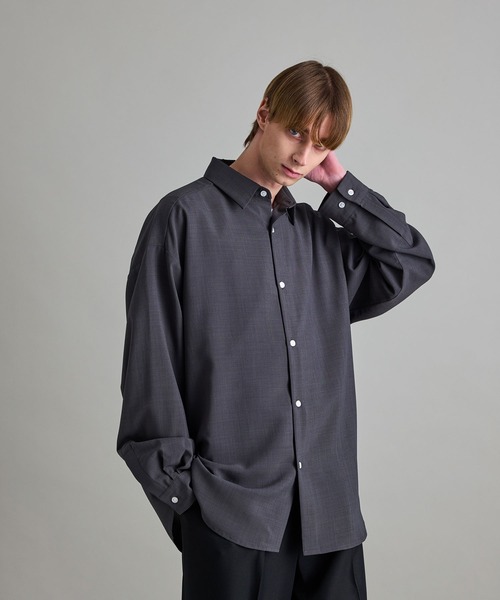 JUNRED（ジュンレッド）の「シアードライビックシャツ（シャツ/ブラウス・メンズ・チャコールグレー/ホワイト/オレンジ・L/S/M）」の13枚目の写真