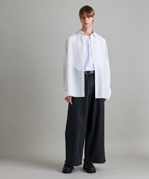 JUNRED（ジュンレッド）の「シアードライビックシャツ（シャツ/ブラウス・メンズ・チャコールグレー/ホワイト/オレンジ・L/S/M）」の16枚目の写真