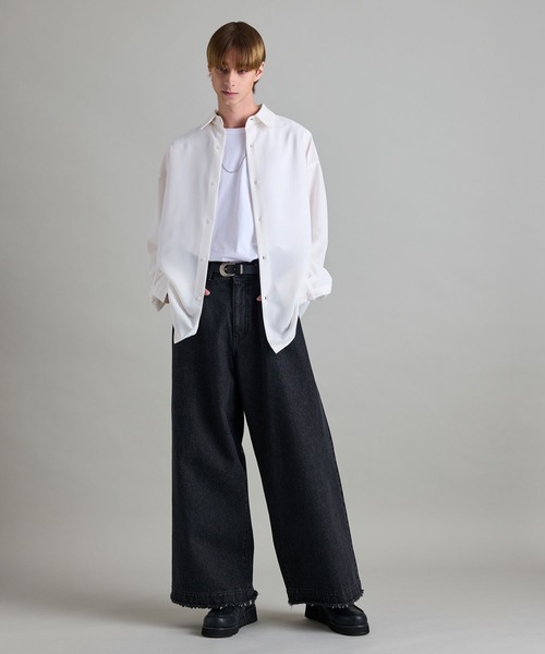 JUNRED（ジュンレッド）の「シアードライビックシャツ（シャツ/ブラウス・メンズ・チャコールグレー/ホワイト/オレンジ・L/S/M）」の17枚目の写真