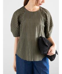 Te chichi | チェックバルーンスリーブブラウス（セットアップ可）(シャツ/ブラウス)