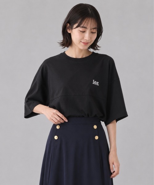 Lee（リー）の「LEE / ROUND HEM S/S TEE / LT3148（Tシャツ/カットソー・レディース・ホワイト/ブラック/ブラック系その他/ホワイト系その他・X-LARGE）」の4枚目の写真