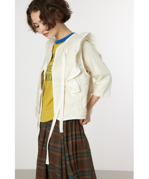 RODEO CROWNS WIDE BOWL(ロデオクラウンズワイドボウル)の「キルティングフリルベスト(ベスト・レディース・アイボリー/カーキ/カモフラージュ・FREE)」の18枚目の写真