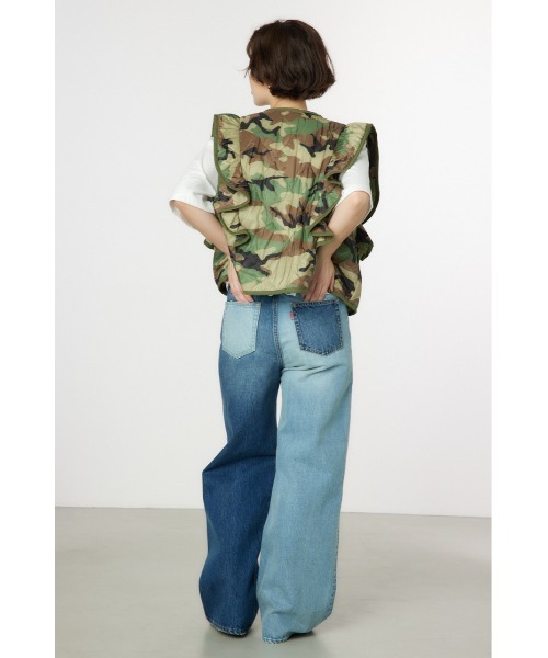 RODEO CROWNS WIDE BOWL(ロデオクラウンズワイドボウル)の「キルティングフリルベスト(ベスト・レディース・アイボリー/カーキ/カモフラージュ・FREE)」の15枚目の写真